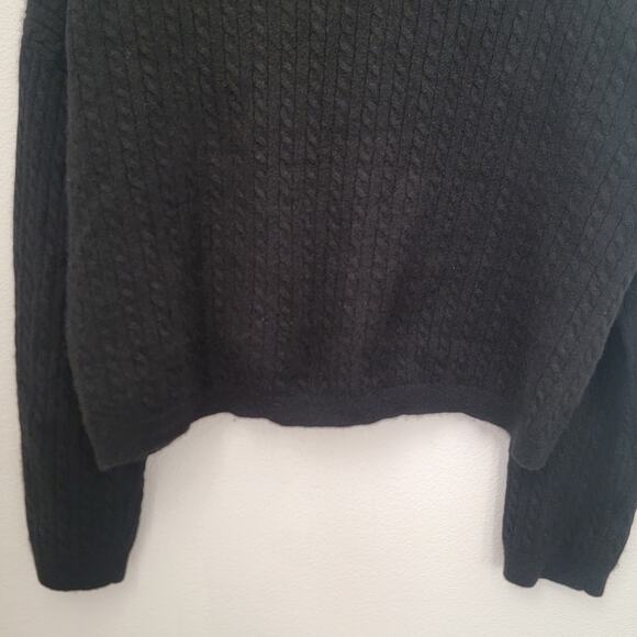 Reformation Sz XL Crop Cardigan Cable Knit Button Front Cashmere Cozy Academia - Picture 11 of 16
